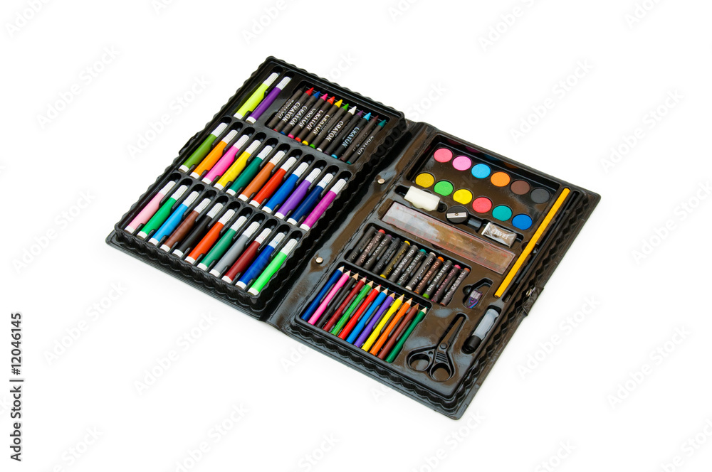 Set of crayons isolated on the white background Set of crayons isolated on the white background