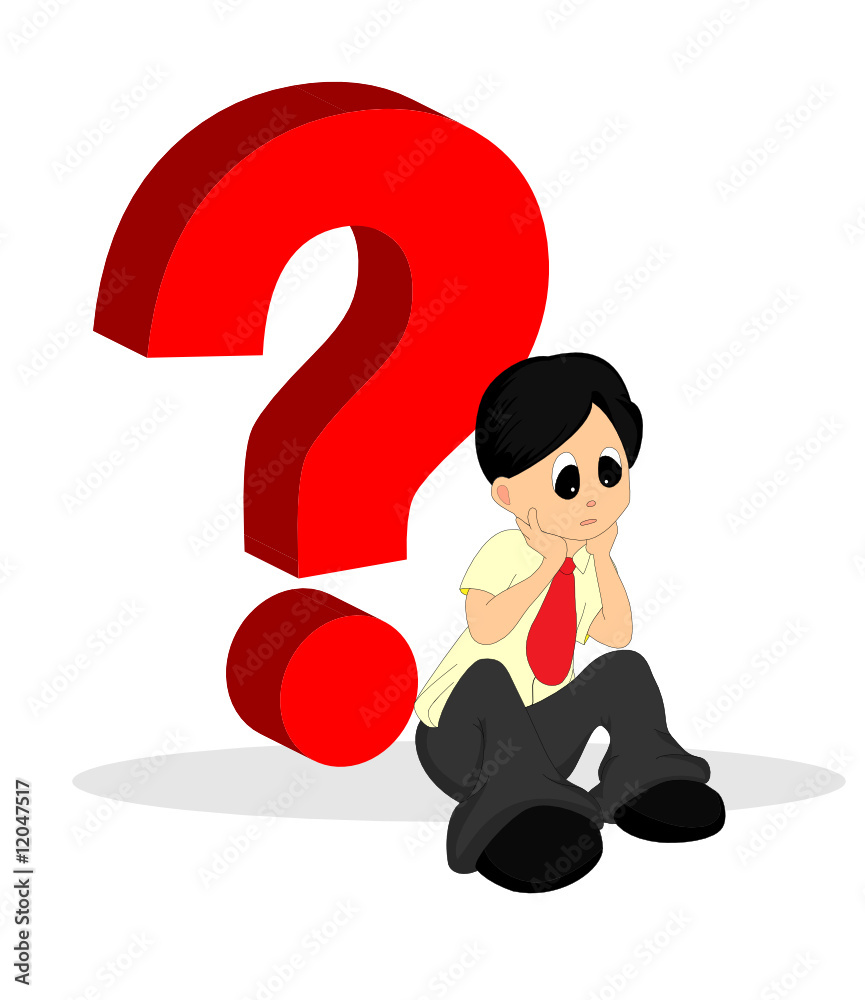 Office Worker Sitting and Pondering Office Worker Sitting and Pondering