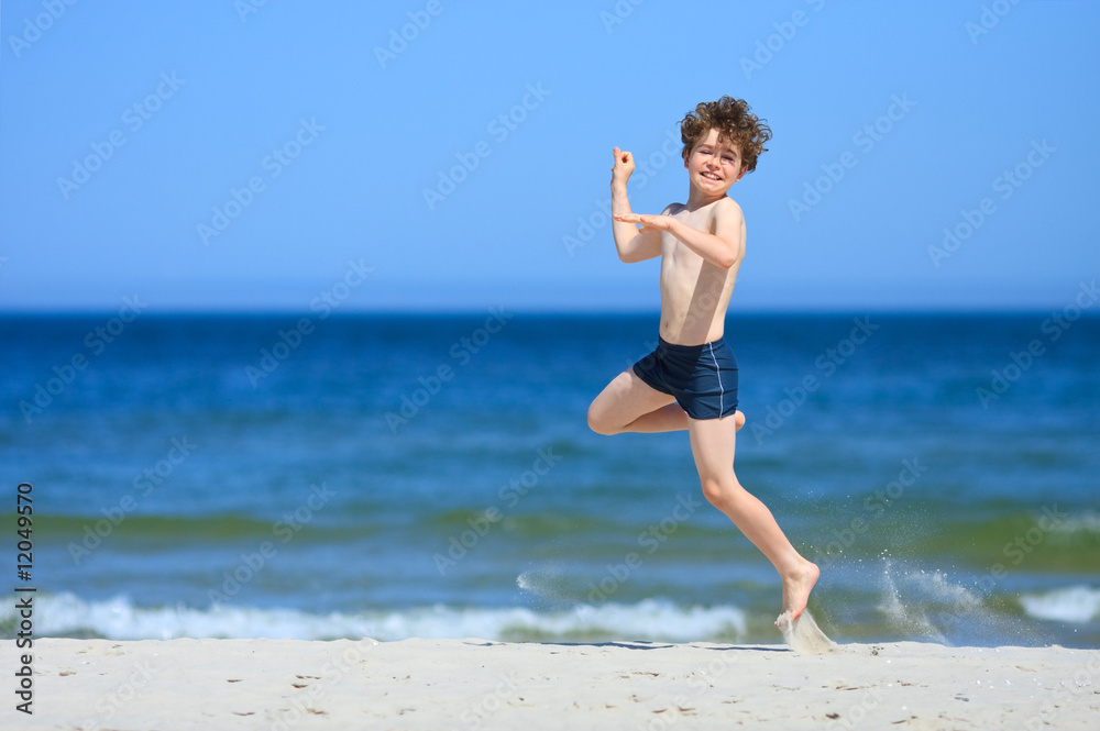 Boy playing on beach Boy playing on beach