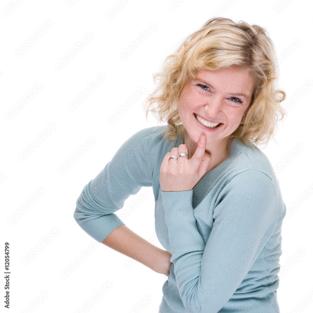 Portrait a beautiful and happy caucasian woman Portrait a beautiful and happy caucasian woman