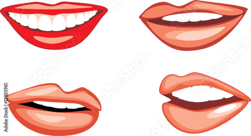 Four female smiles. Vector