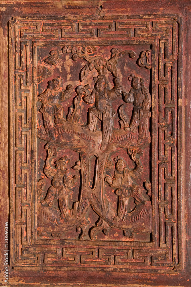 Antique Carved Chinese Panel