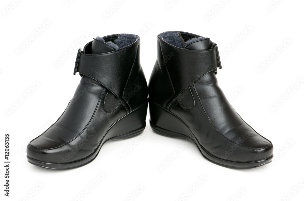 Black shoes isolated on the white background