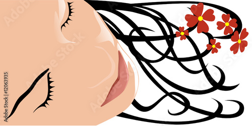 viso con fiori