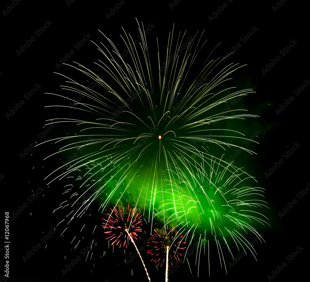 Obraz premium Green Fireworks