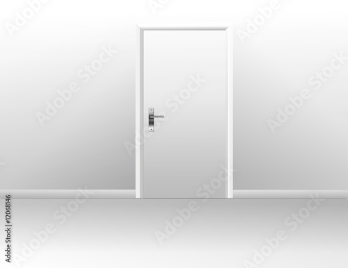 White wall and doorway to anywhere