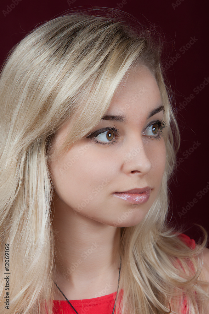 Portrait of the young beautiful girl on a dark background Portrait of the young beautiful girl on a dark background