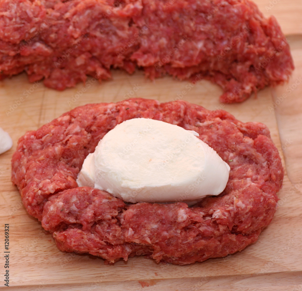 Hackfleisch und Käse Hackfleisch und Käse