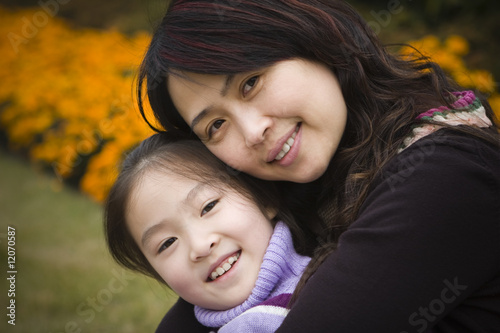 mother and daughter in park