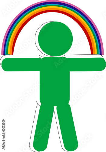 persons and rainbow
