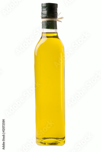 Olive Oil Bottle on White