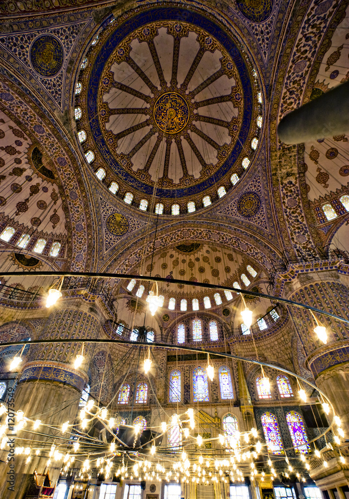 The Blue Mosque interior in Istanbul