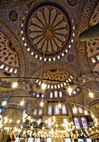 The Blue Mosque interior in Istanbul