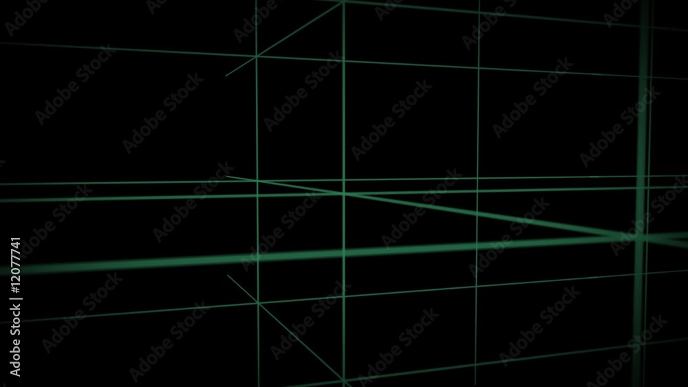 3D space and green lines 3D space and green lines