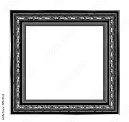 Vintage gilt silver ornamental frame on white