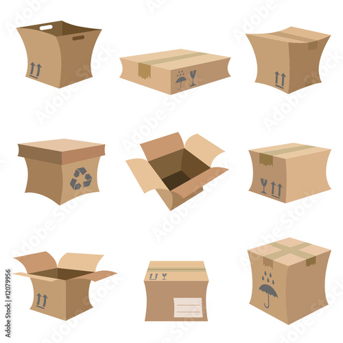 cardboard set vector