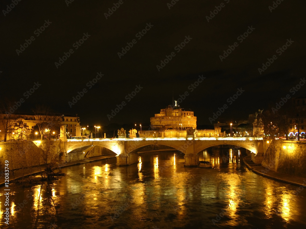 View of Castle Saint Angelo in Rome, Italy