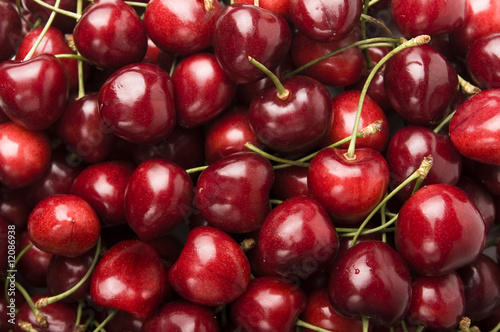 Red cherries forming a background