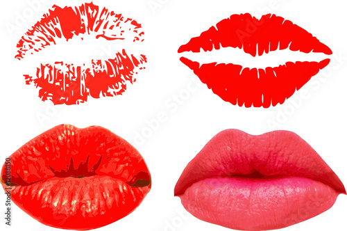 collection of red lips print