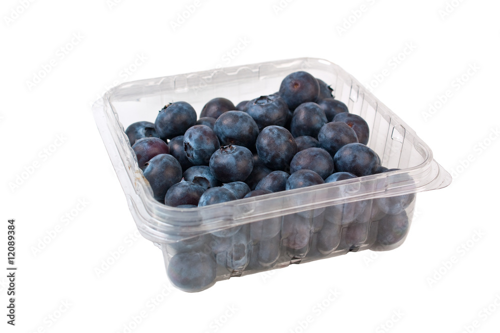 bilberries in a transparent package