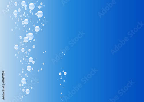 Blue underwater background with bubbles