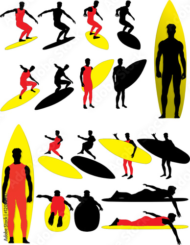 Surfer Vector Silhouettes