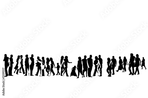 illustration of urban crowd