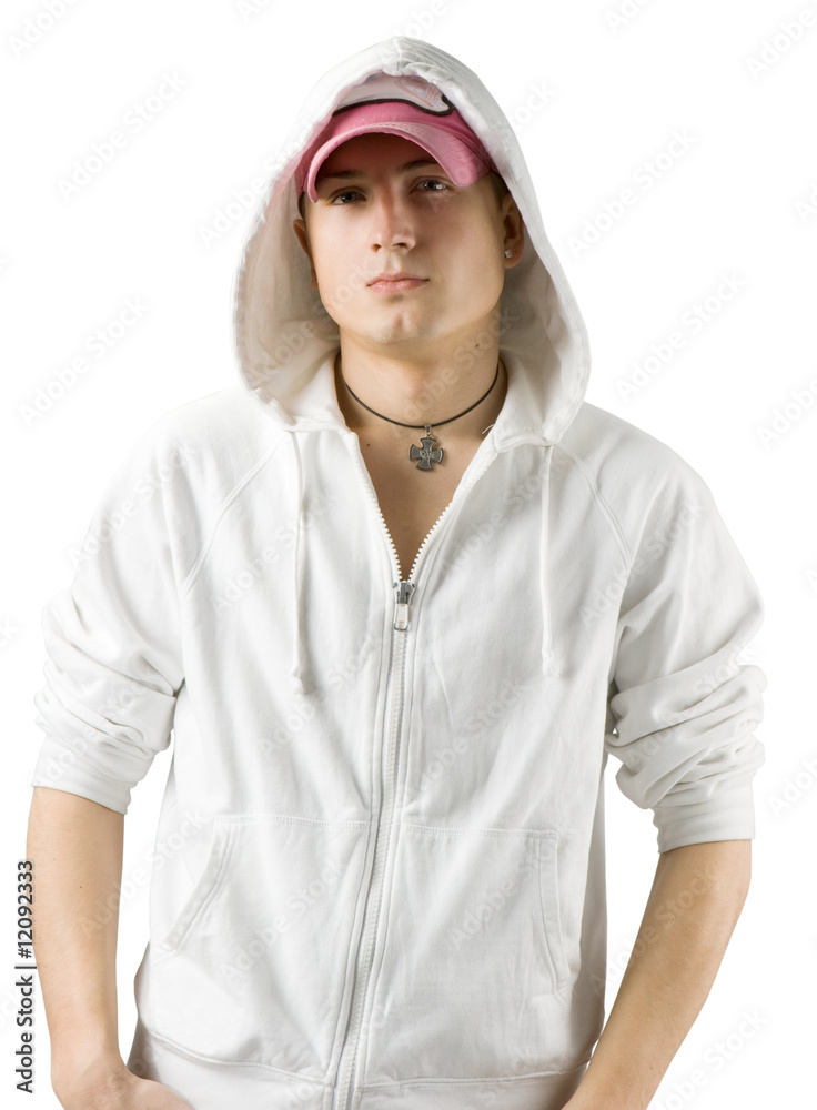 attractive modern man in white clothes attractive modern man in white clothes