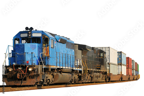 Bilde på lerret Two locomotives isolated