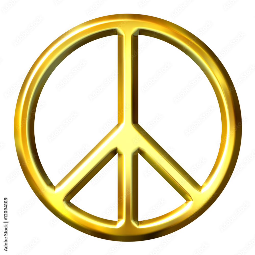 3D Golden Peace Symbol 3D Golden Peace Symbol