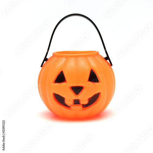 Isolated Plastic Jack-o-lantern Pumpkin