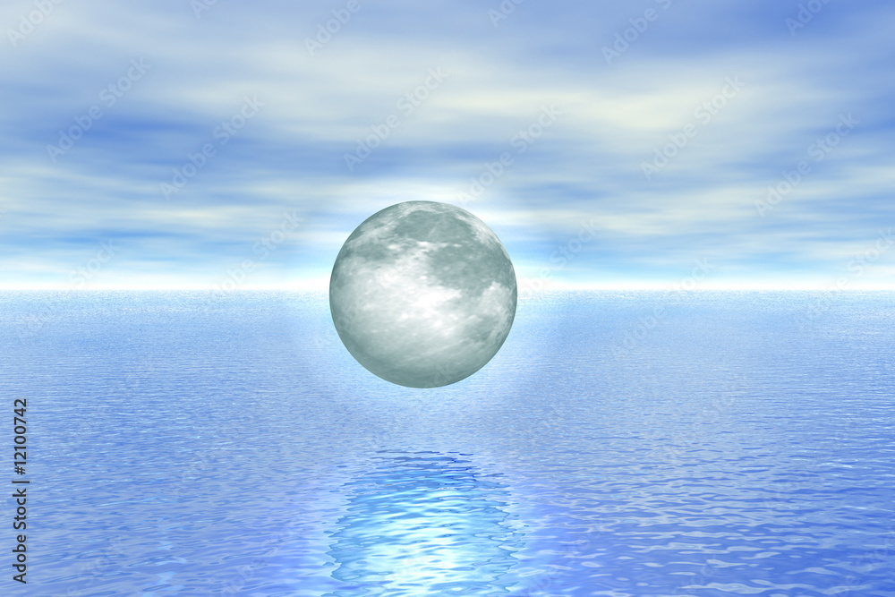 The moon over water