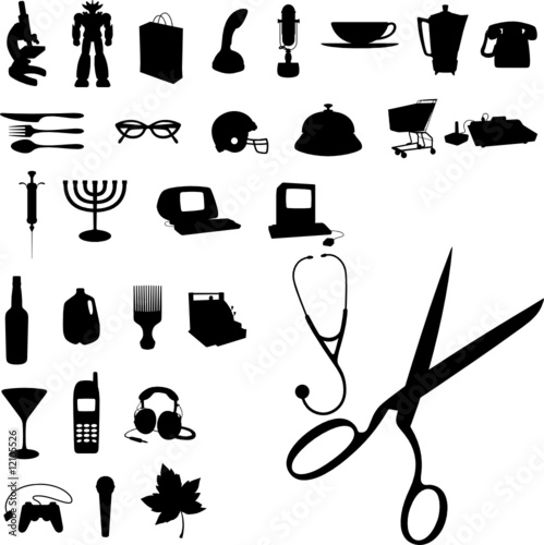 stuff home vector silhouettes