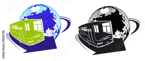 Vector tourist bus logo