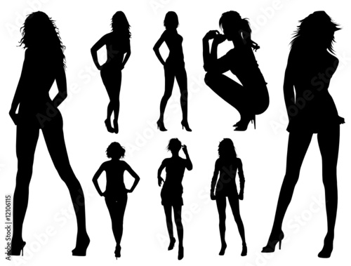 Vector woman silhouettes 5