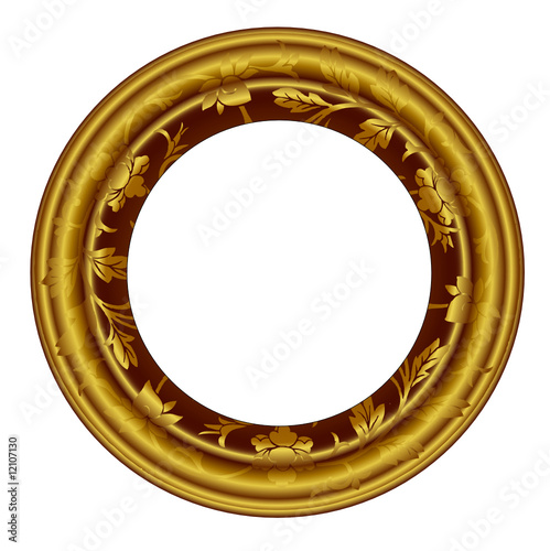 Classic circular gold gilt art frame