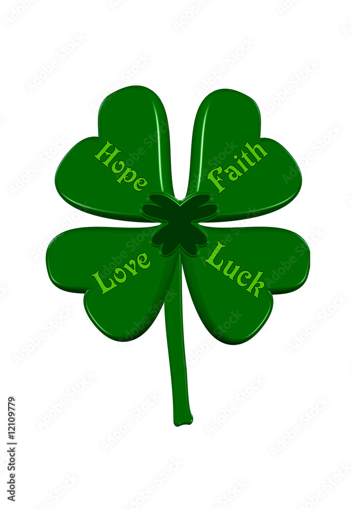 Faith Over Luck Sticker Four Leaf Clover Sticker
