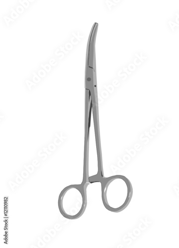 forceps curved closed, vector illustration