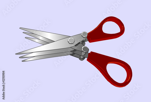 triple scissors for fishing baits, vector illustration