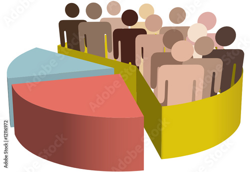 Diverse group of symbol people as data in a chart