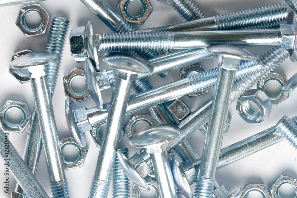 close up bolts and nuts backround close up bolts and nuts backround