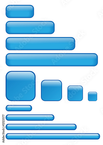 Boutons Web Rectangulaires et Carrés (bleu)