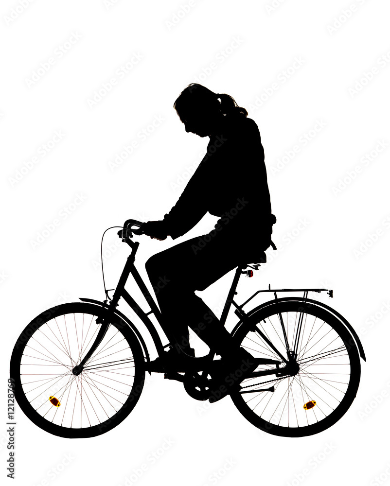 Obraz premium Silhouette of a man on a bike
