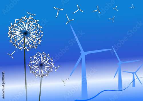 windrad mit pusteblume