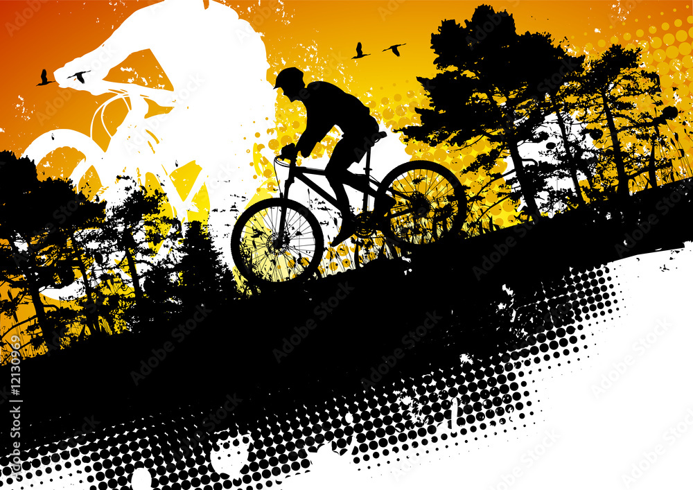 Naklejka premium Mountain bike abstract background