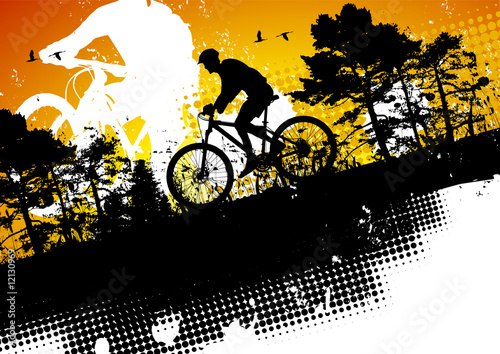 Fototapeta Naklejka Na Ścianę i Meble -  Mountain bike abstract background