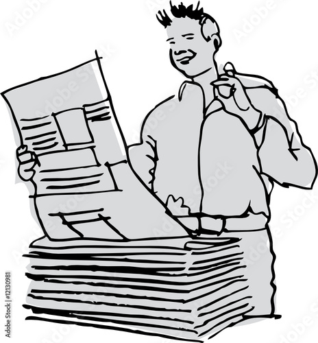Homme aux journaux