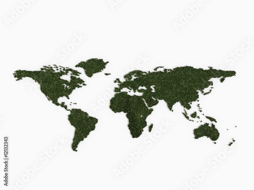 World map made of trees