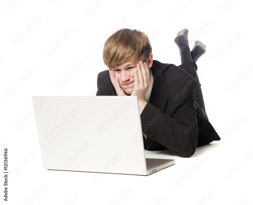 Man with computer Man with computer