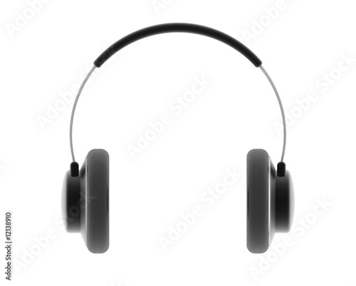 Audio earphone. Digitally generated image.